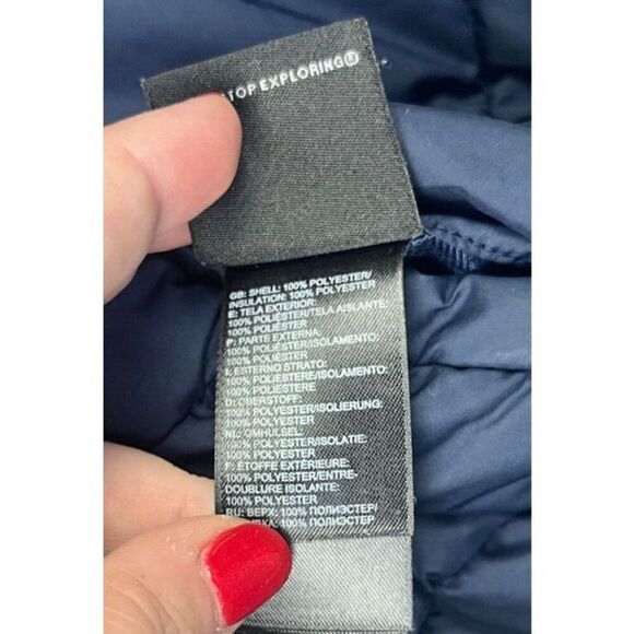 The North Face Boys' Reversible Hooded Jacket Blue Striped Size XLarge 18/20 - Picture 6 of 9